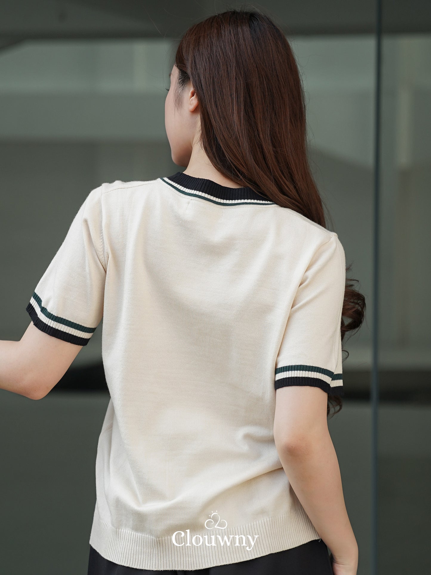 Mesi Vneck Knit Top - Cream