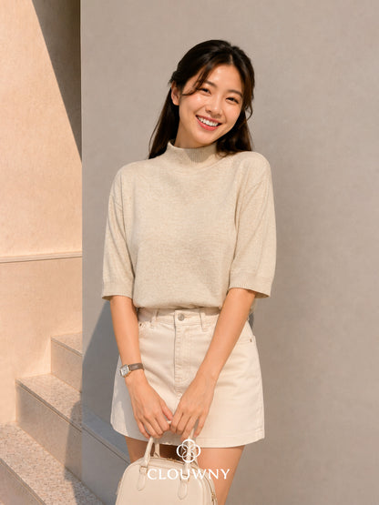 West Round Knit Top - Oat