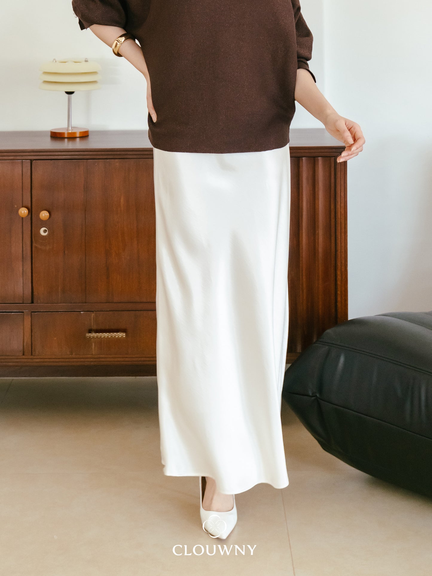 Briela Long Skirt - Ivory Cream