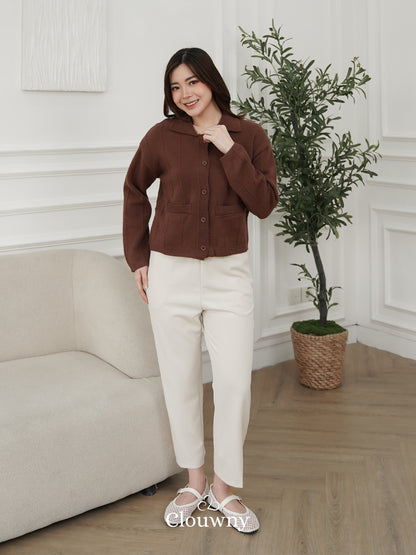 Gratia Pocket Knit Cardigan - Coffee