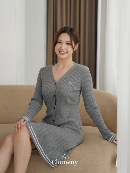 Scarlet Longsleeve Knit Dress - Grey
