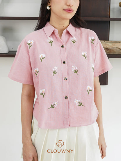 Riley Mini Flower Shirt - Pink