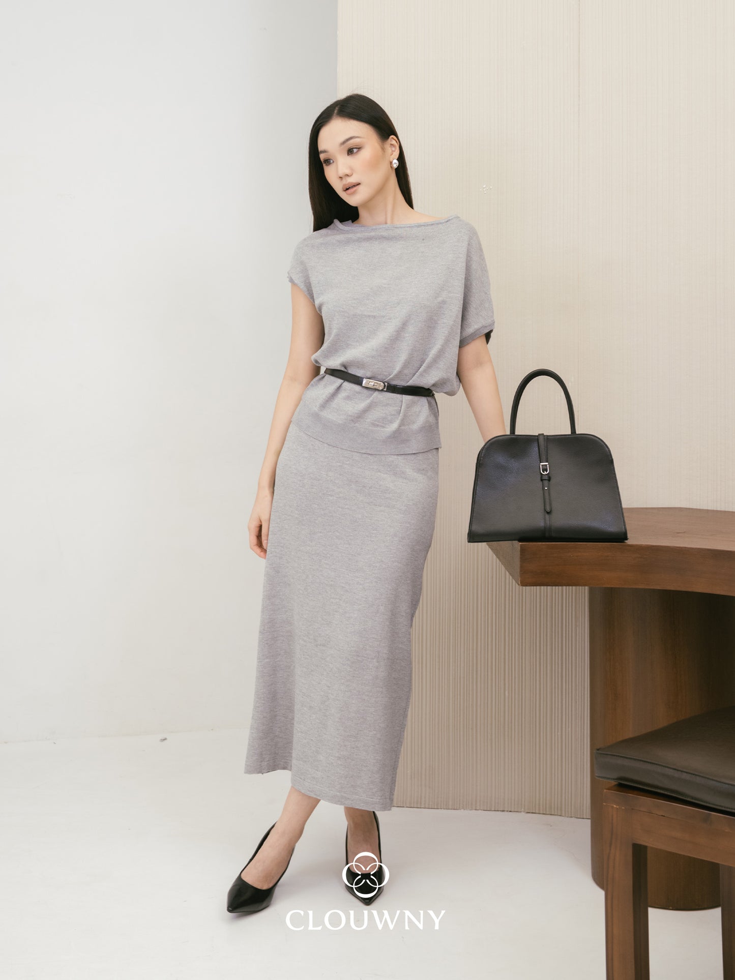 Jerica Loose Knit Set - Grey