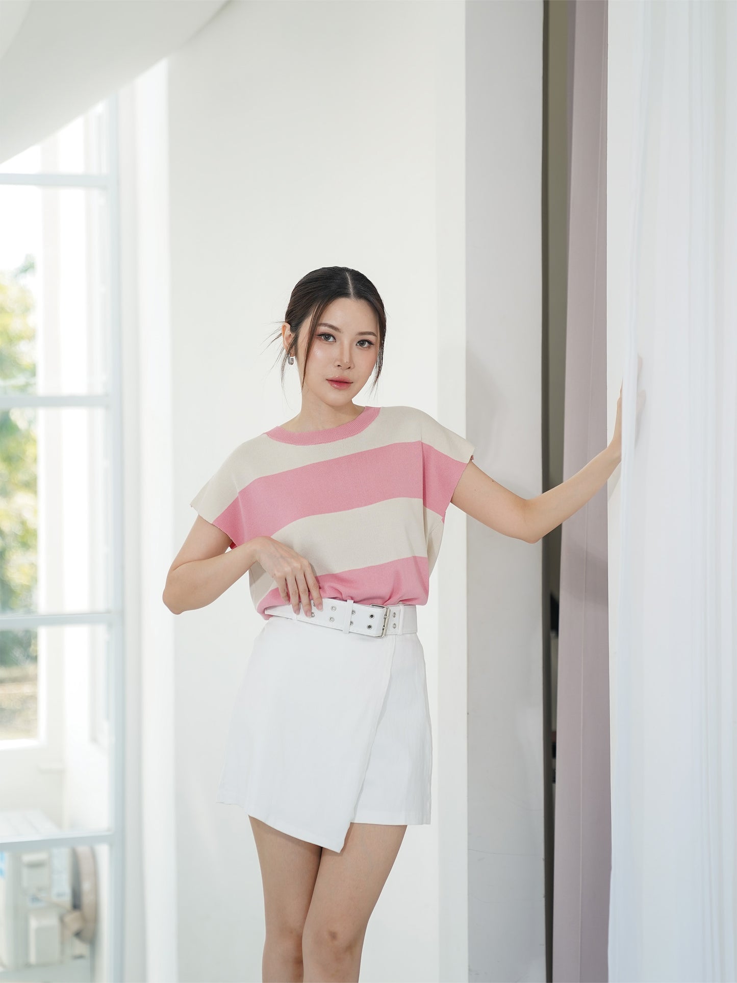 Maxime Denim Skort - White