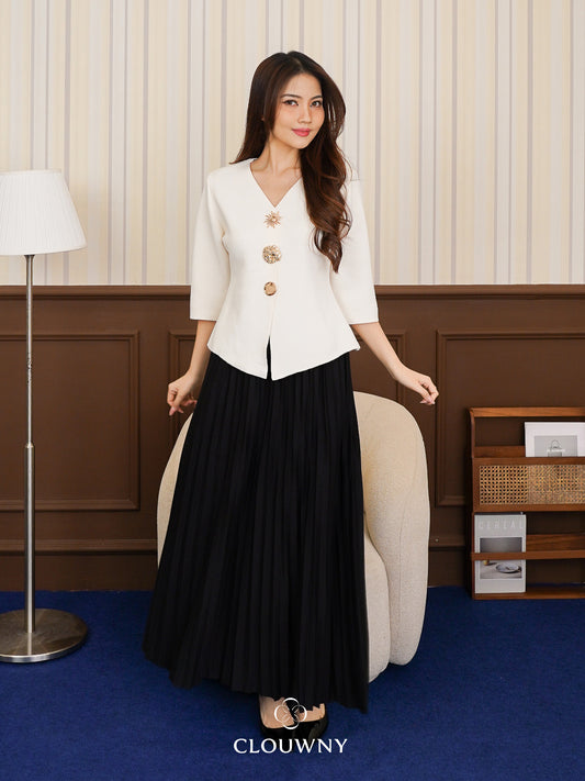 Aretha Pleated Skirt - Black