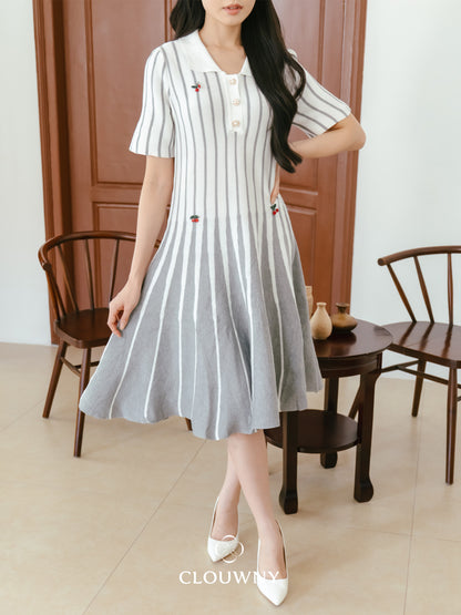 Maryn Gradient Dress - White