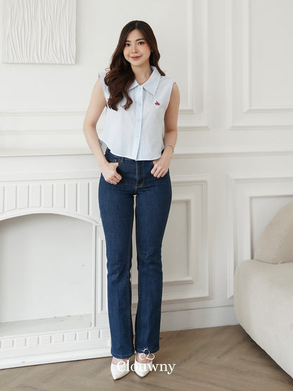 Abigail Cotton Blouse - Blue