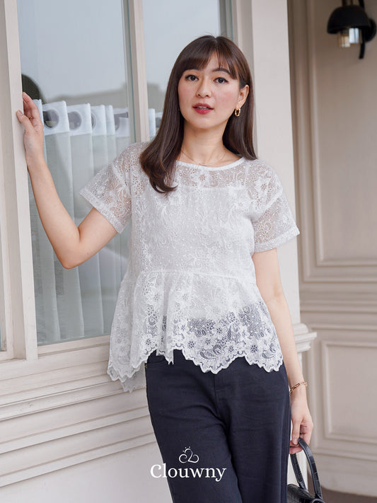 Elsya Lace Blouse - White