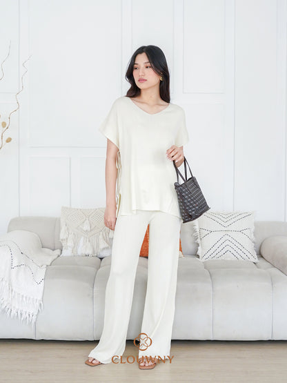 Kala Vneck Knit Set - Broken White