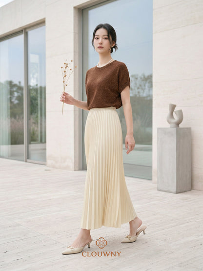 Aretha Pleated Skirt - Cream