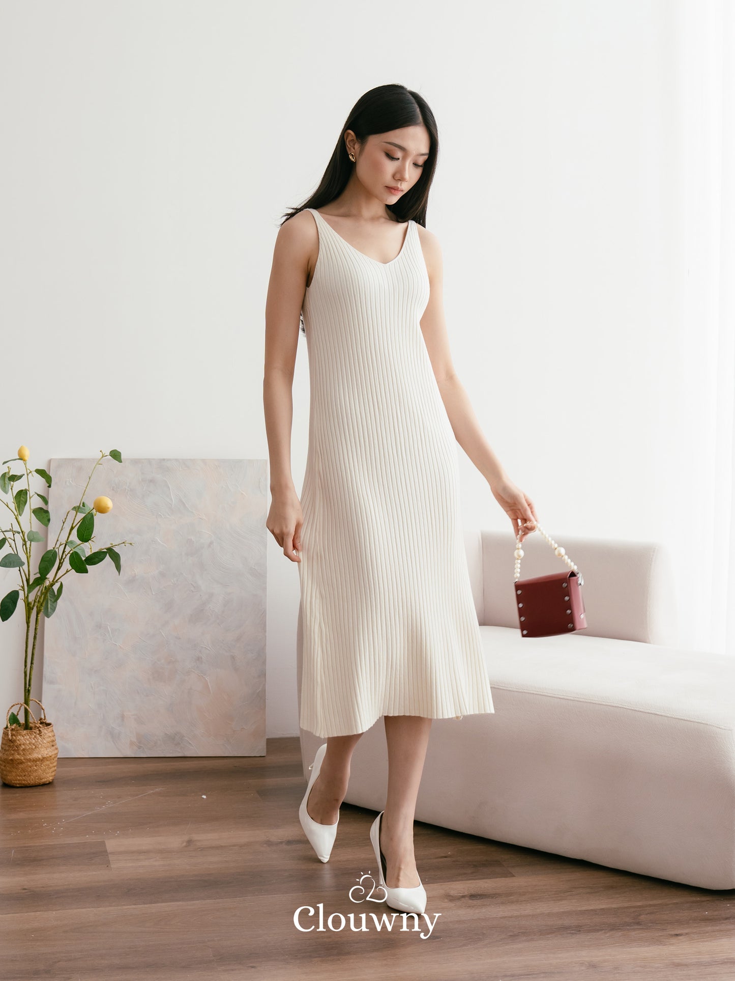 Hikari Knit Dress - Broken White