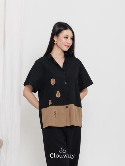 Yolka Cotton Shirt - Black