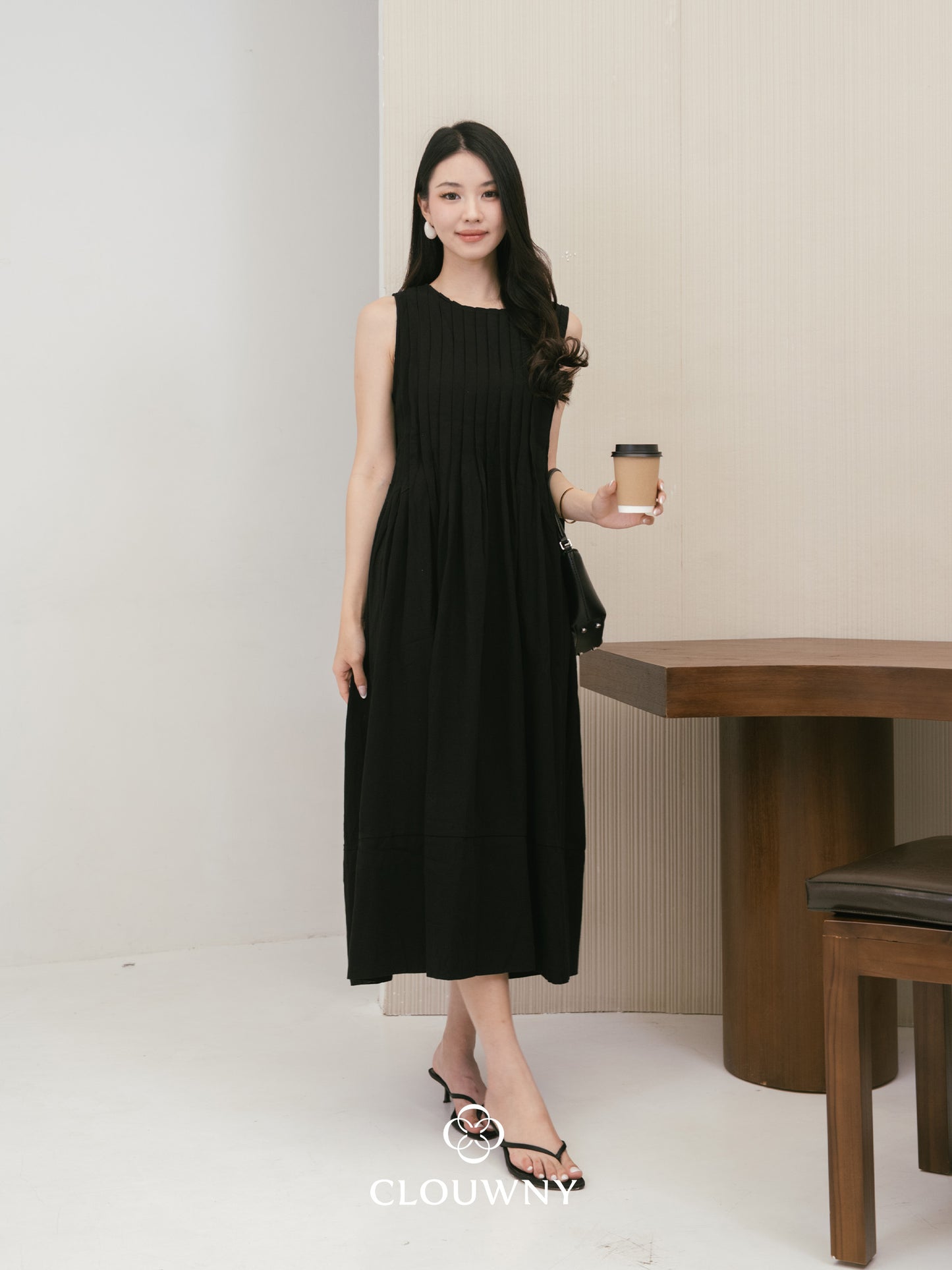 Siena Linen Maxi Dress - Black