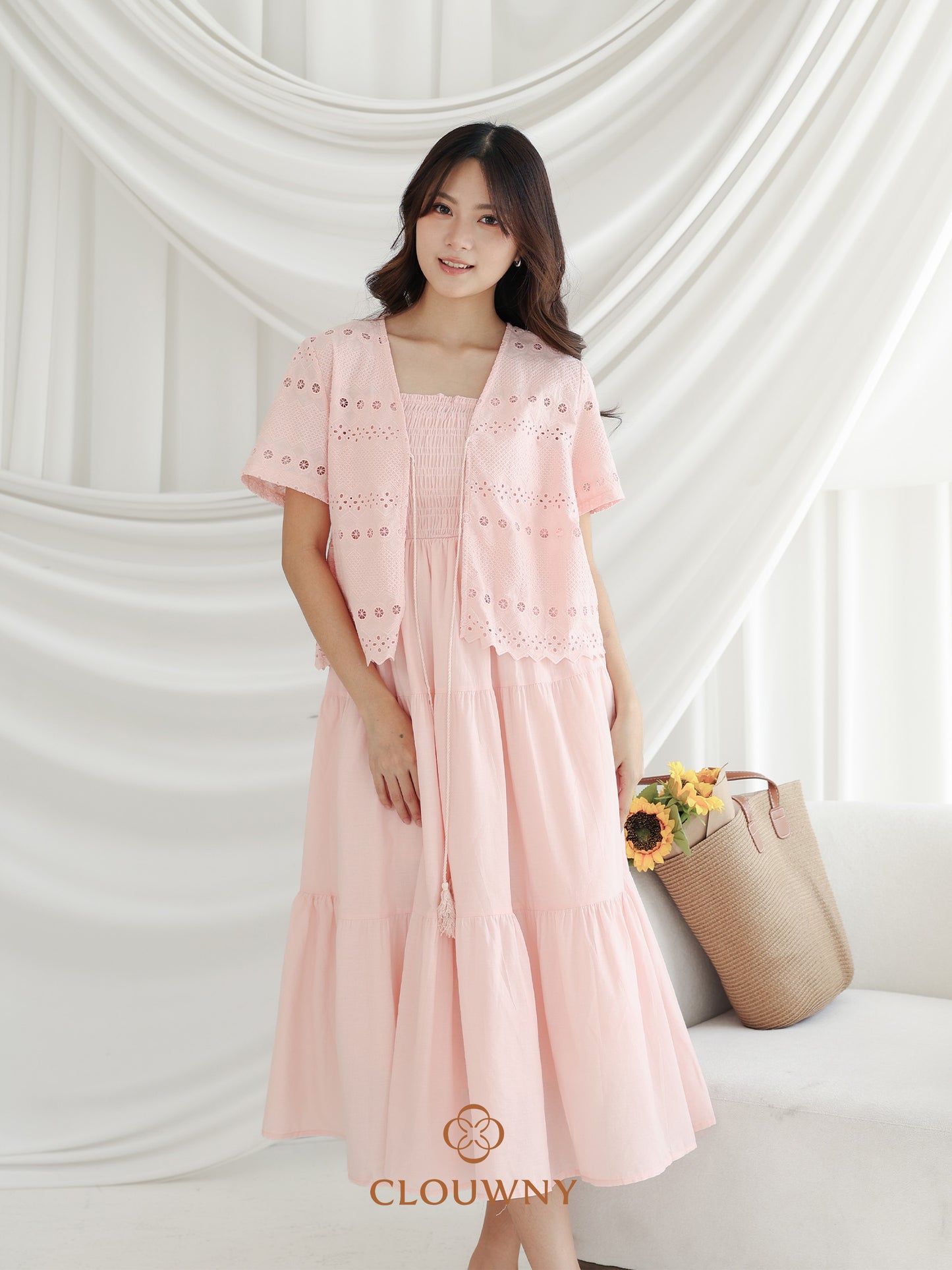 Silca Rubber Broderie Dress - Pink