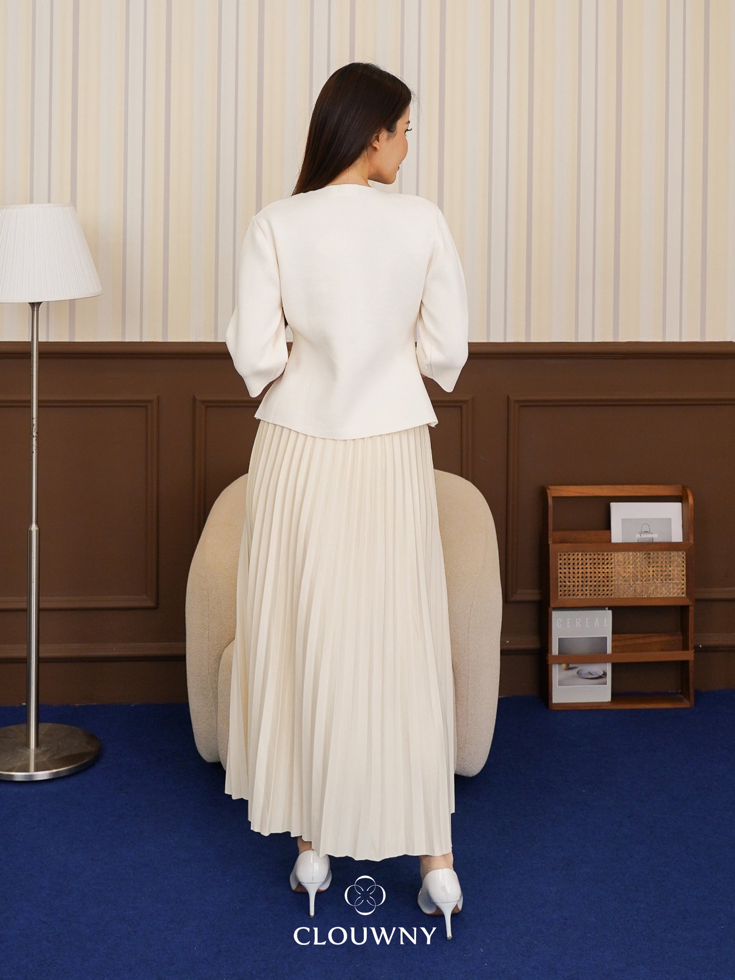 Aretha Pleated Skirt - Cream