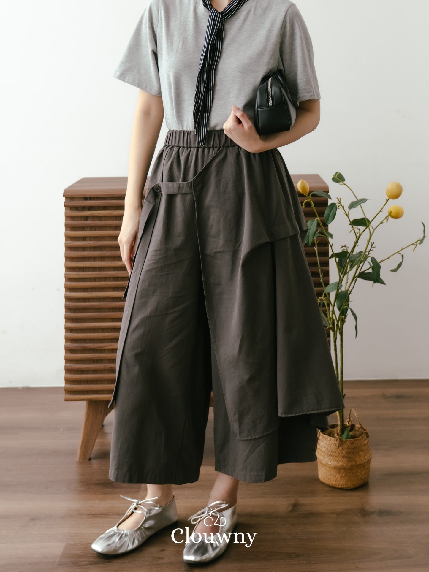 Avena Double Layer Pants - Grey