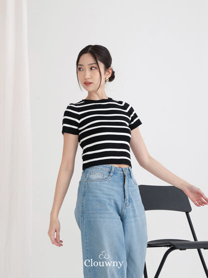 Medley Stripes Top - Black