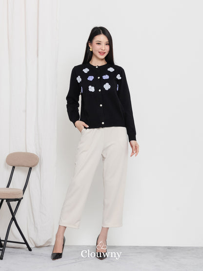 Oxa Button Knit Cardigan - Black