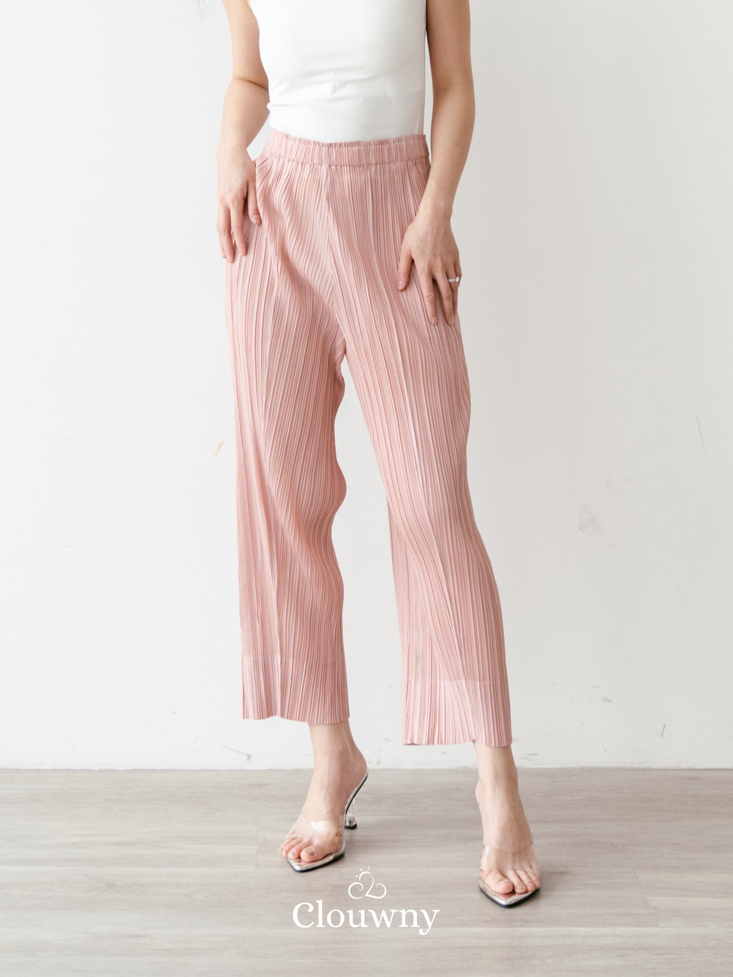 June Basic Pleats Pants - Dusty Pink