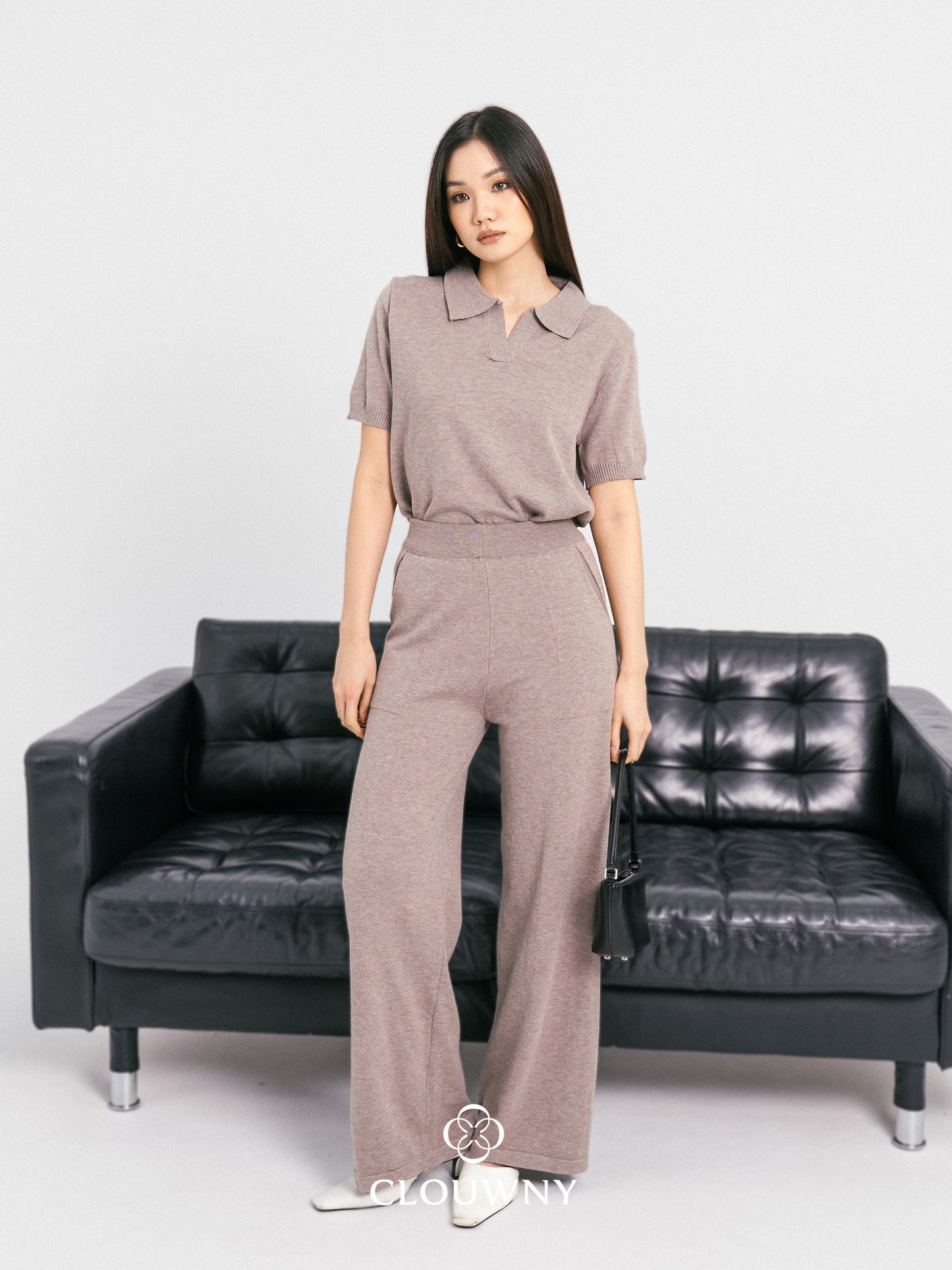 Bethani Collar Knit Set - Beige
