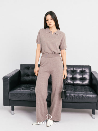 Bethani Collar Knit Set - Beige