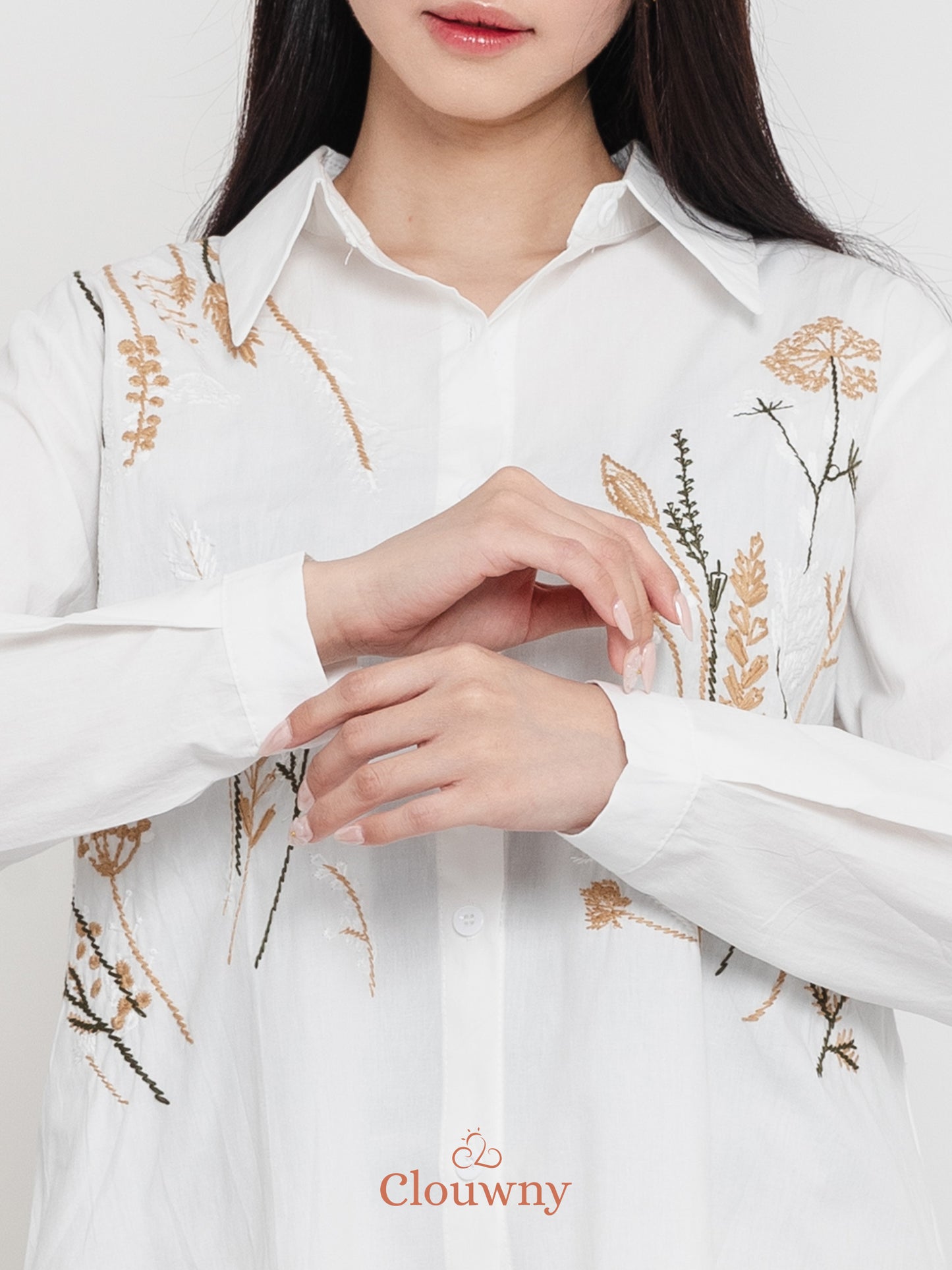 Katerin Flower Shirt - White