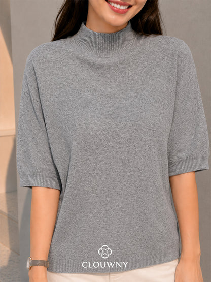 West Round Knit Top - Misty Grey