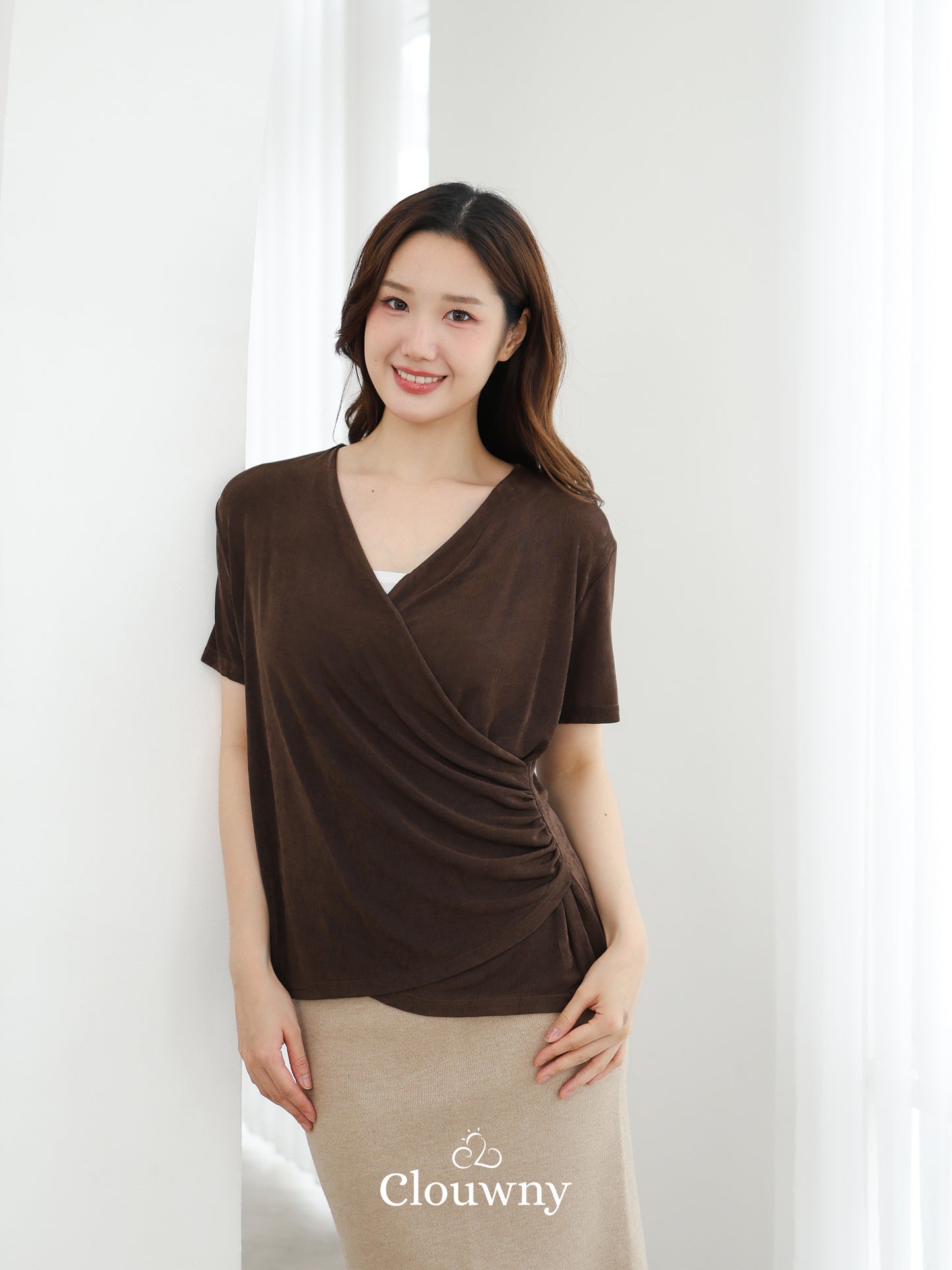 Ladel String Knit Top - Coffee