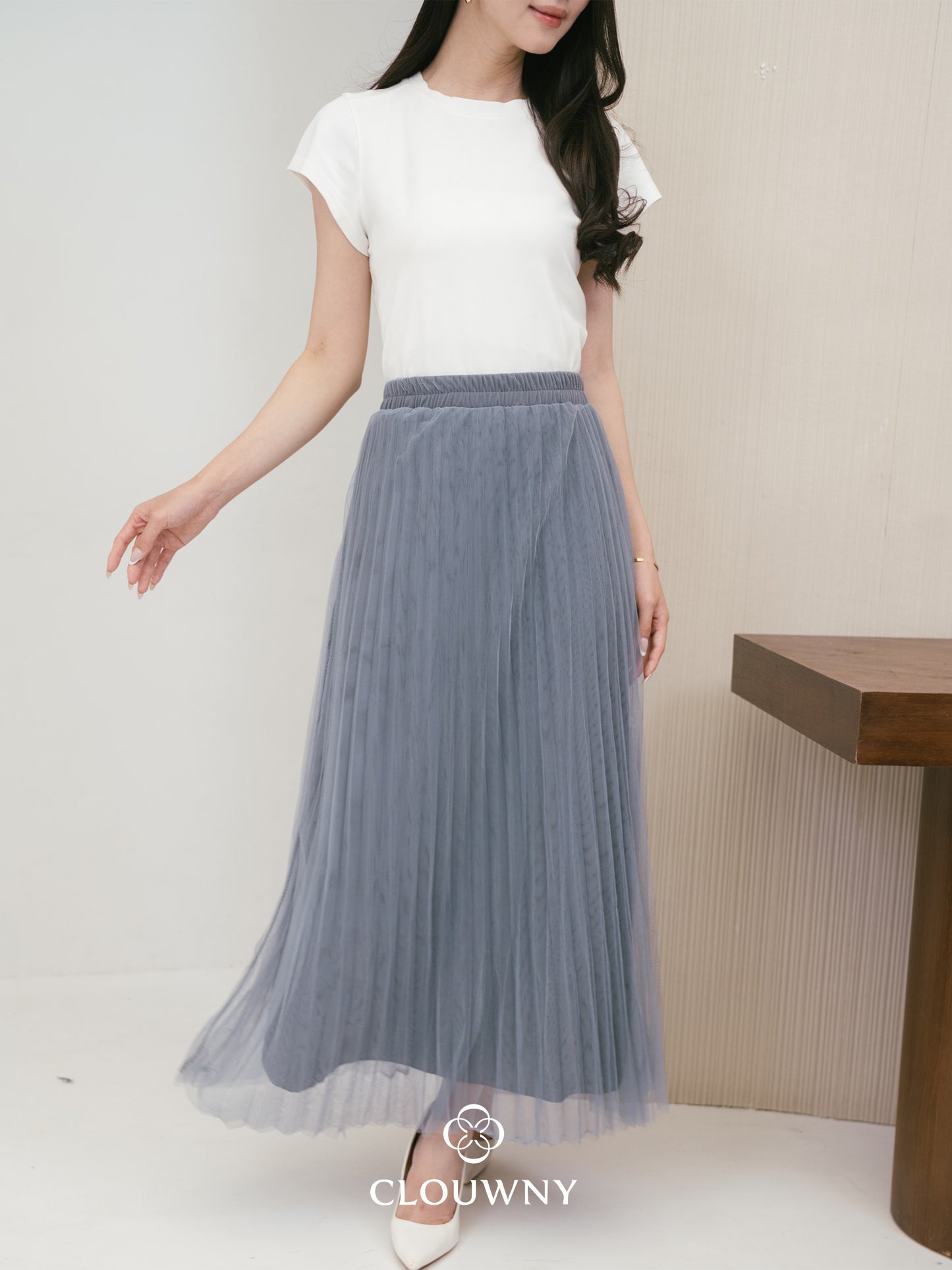 Onyva Tutu Pleats Skirt - Dark Grey