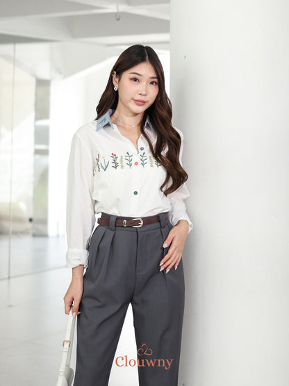 Lavena Button Shirt - White