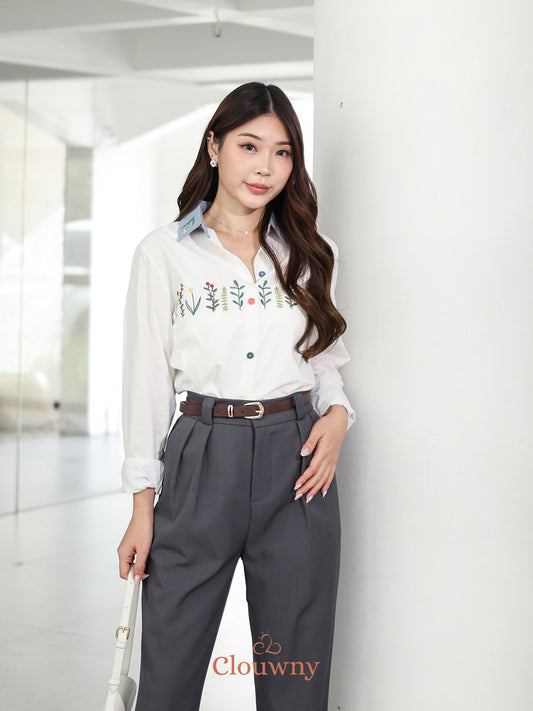 Lavena Button Shirt - White