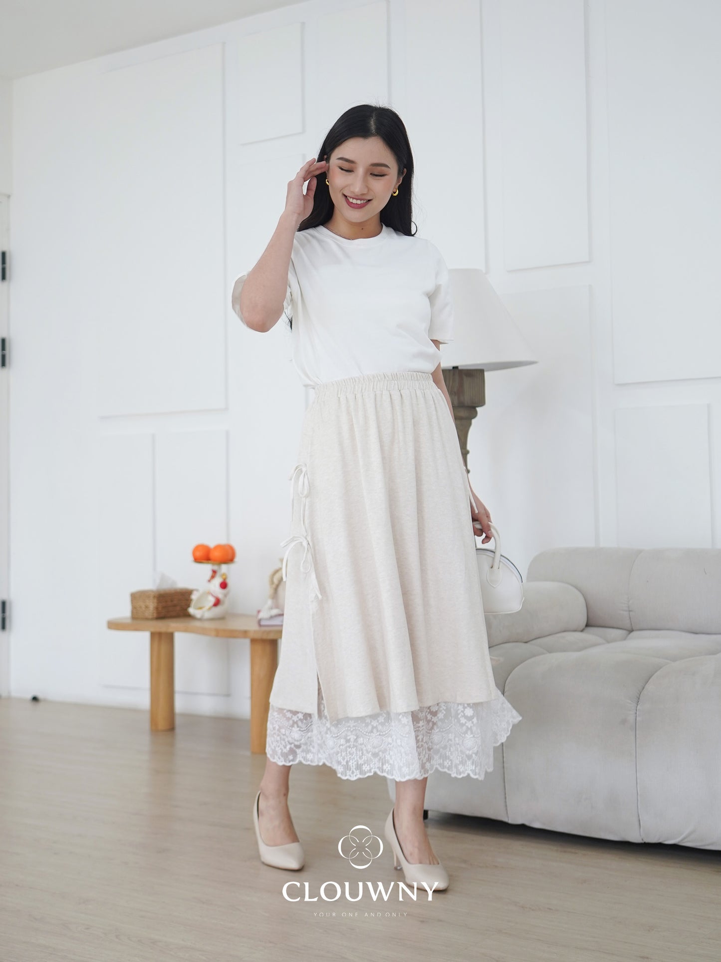 Jona Midi Skirt - Cream