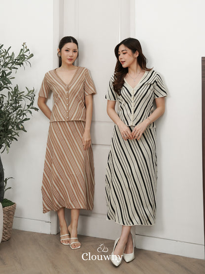 Espana Vneck Knit Set - Cream