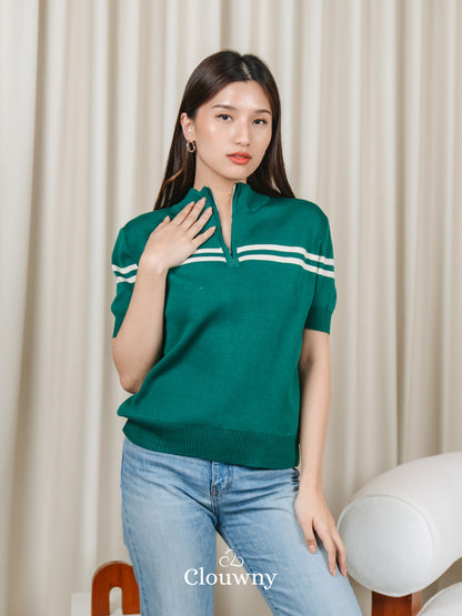 Mia Stripes Top - Emerald Green