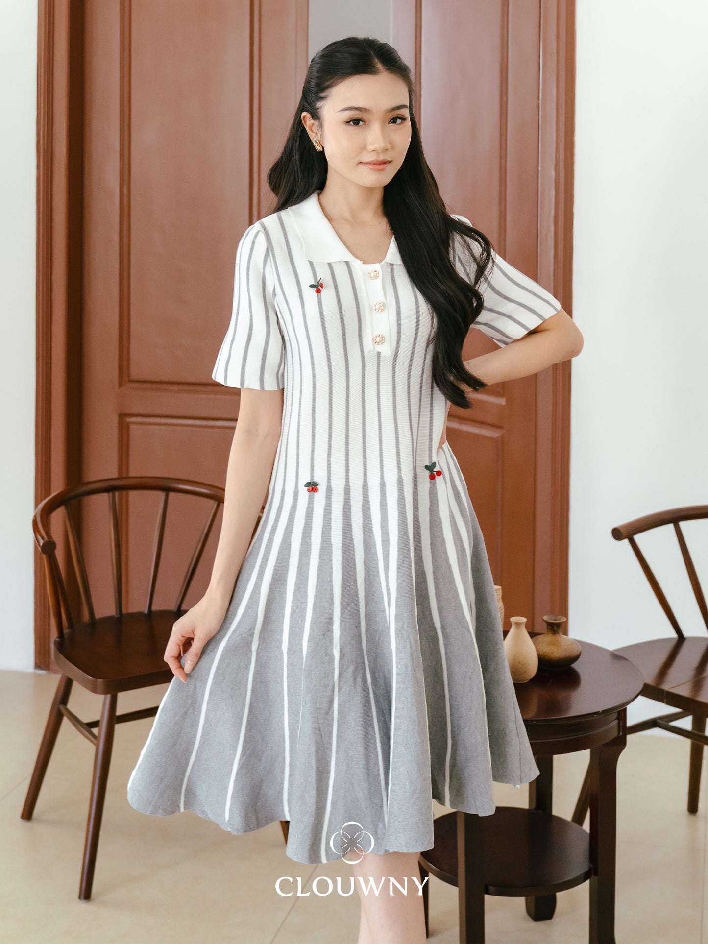 Maryn Gradient Dress - White