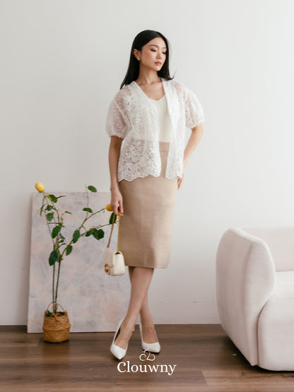 Lotus Lace Blouse - White