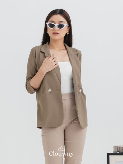 Jack Button Blazer - Beige