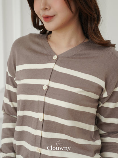 Verena Button Knit Top - Beige