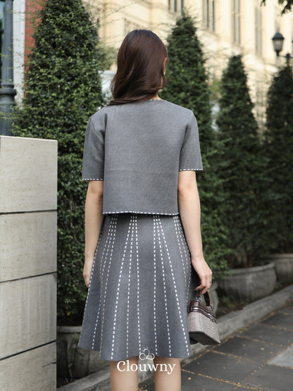 Girona Stitches Knit Set - Grey