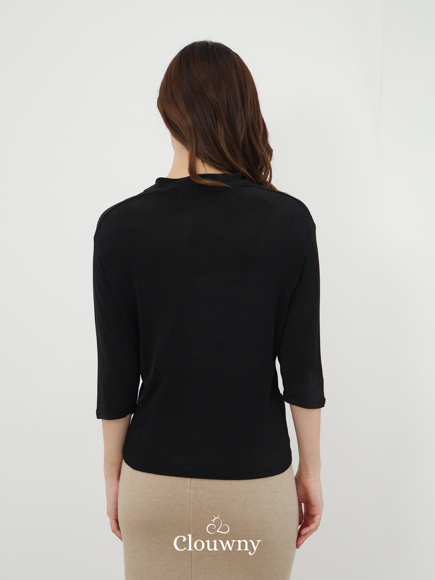 Alfreda Vneck Knit Top - Black