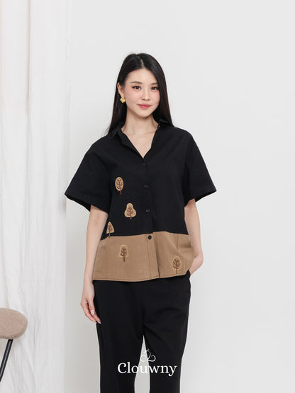 Yolka Cotton Shirt - Black