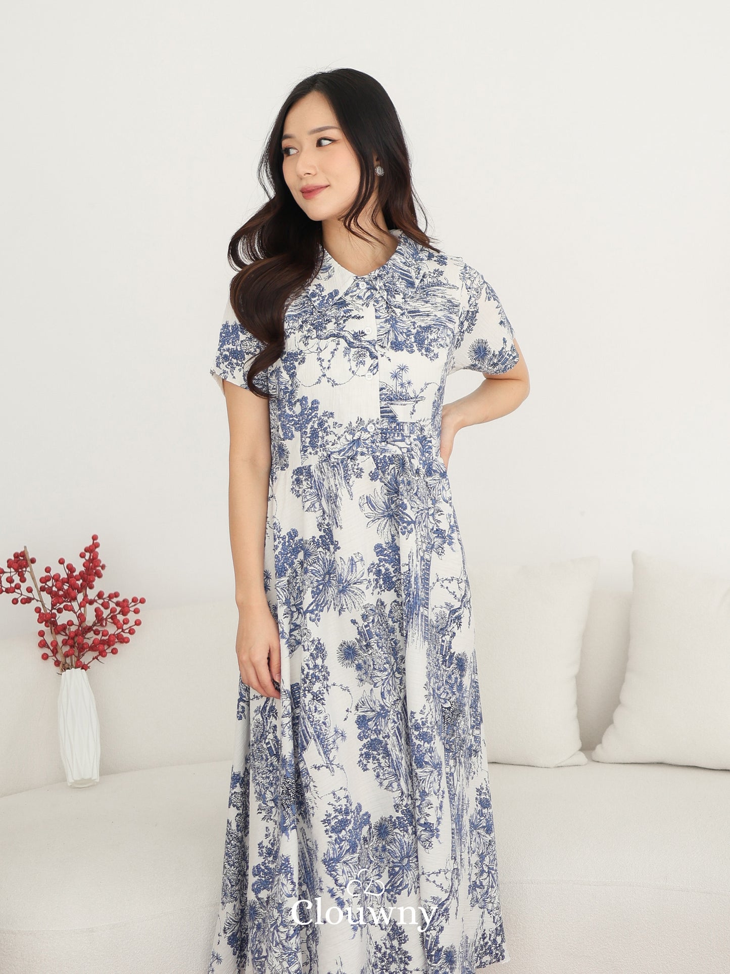 Mondi Button Dress - Blue