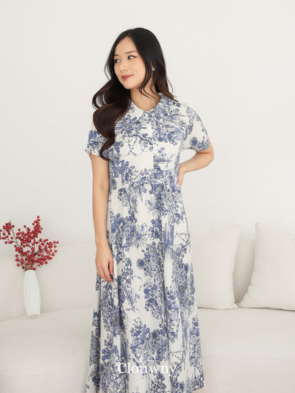 Mondi Button Dress - Blue