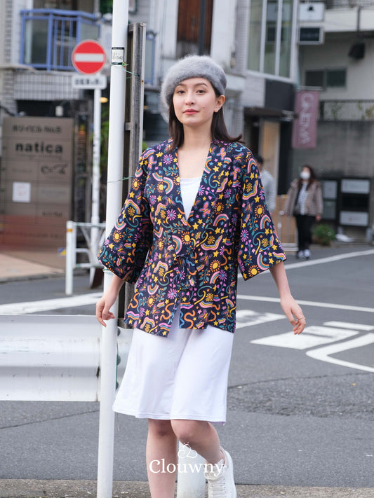 Hare Kimono Outer - Navy