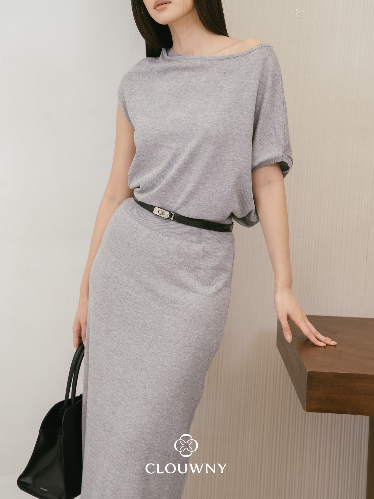 Jerica Loose Knit Set - Grey