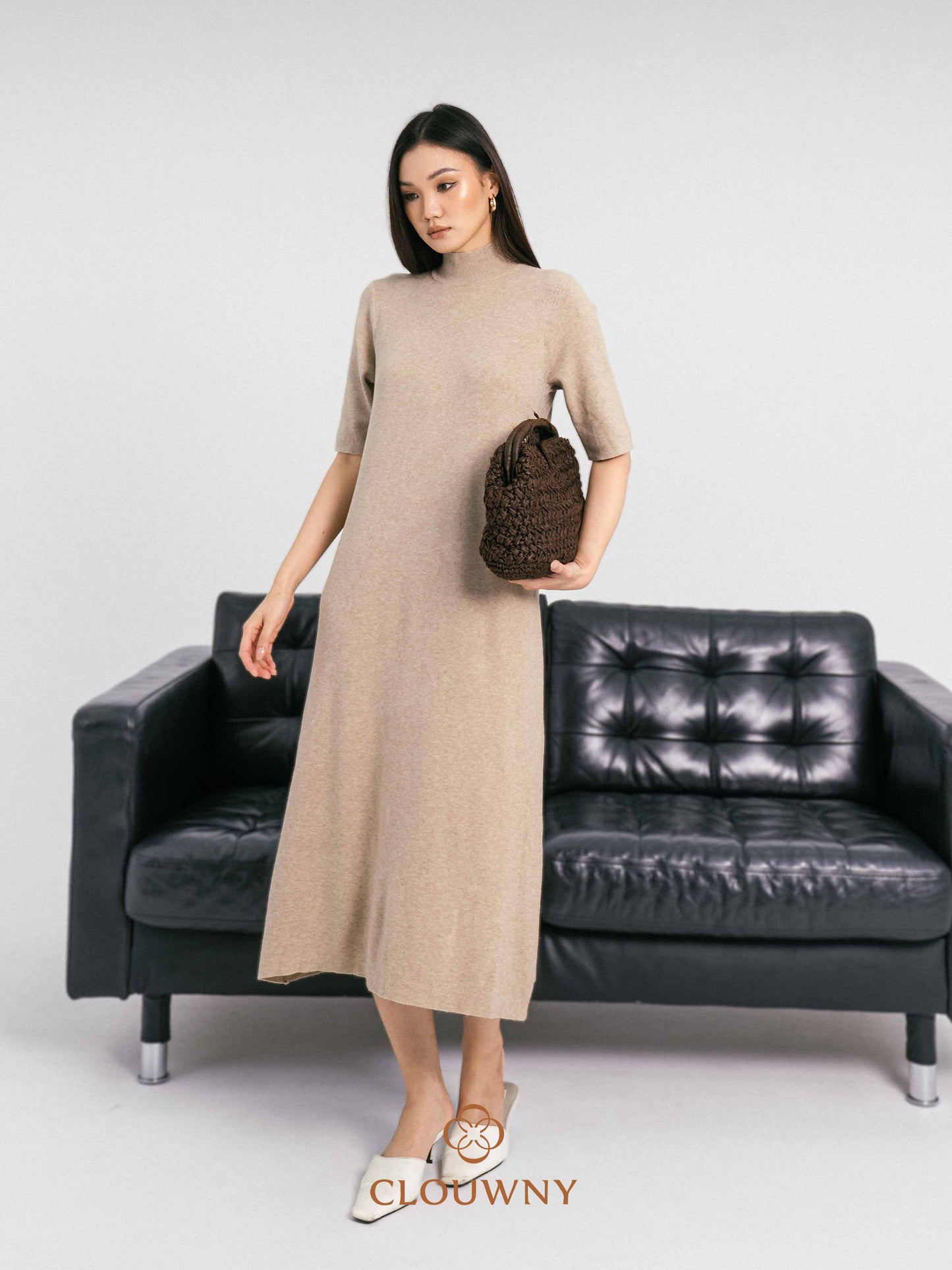 Mirage Turtle Knit Dress - Khaki