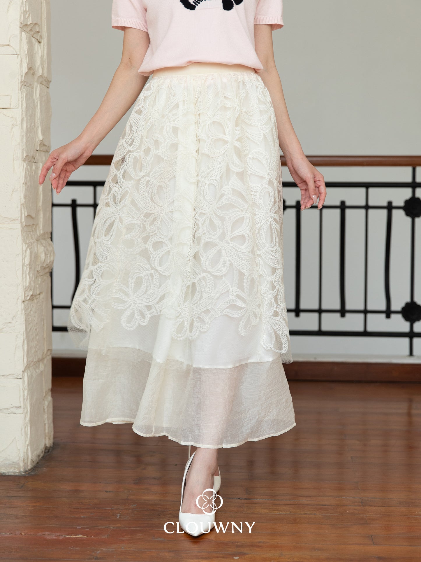 Vera Lace Skirt - Cream