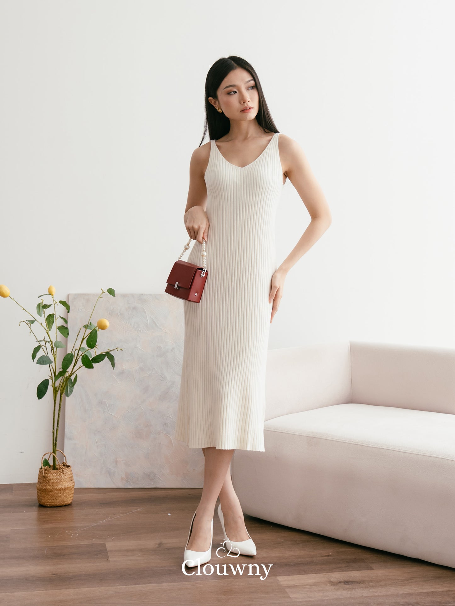 Hikari Knit Dress - Broken White