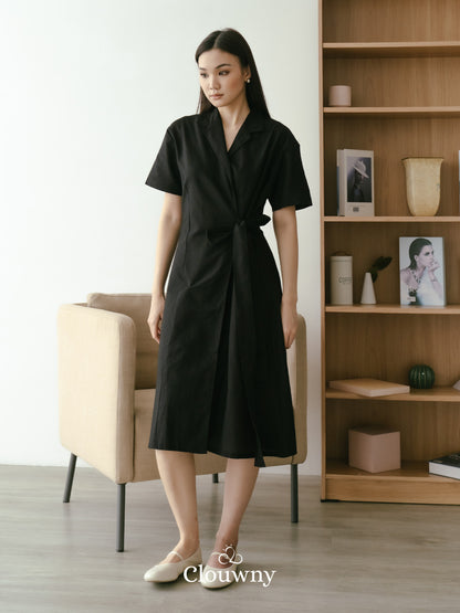 Felora Kimono Belt Dress - Black