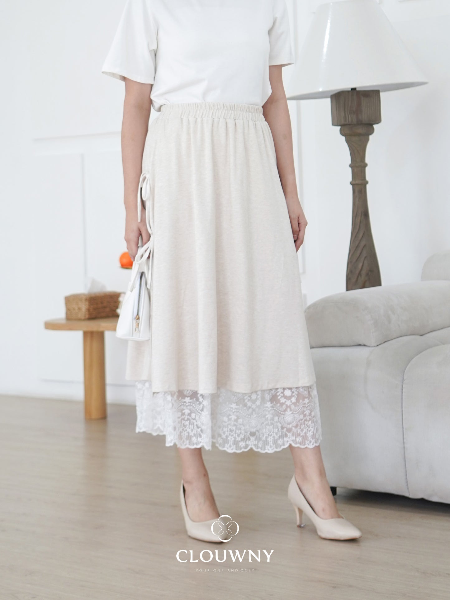 Jona Midi Skirt - Cream